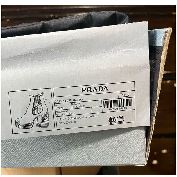 Authentic Prada Panosh Platform Chelsea Boots - Cognac. - Picture 12 of 13